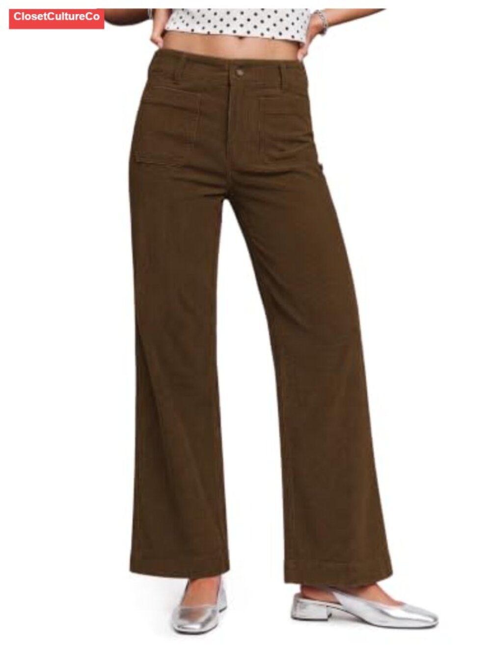 Women's Corduroy Pants Relaxed Straight Leg Casual Work Pants